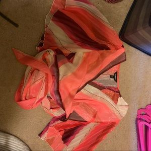 Express Glitter Wrap Crop Top XS